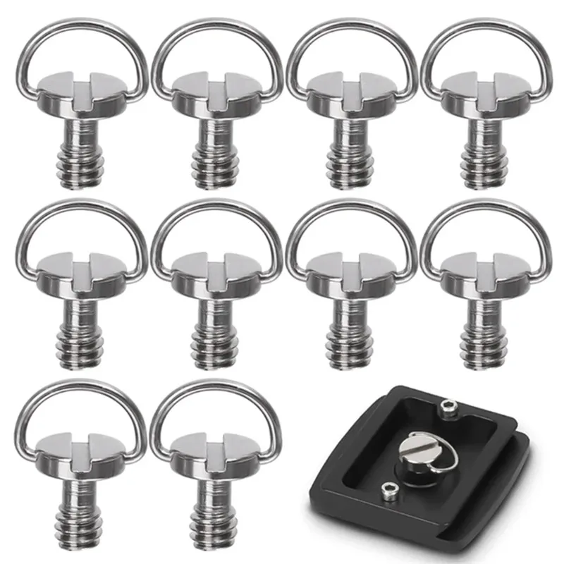 10/8/6/4/2PCS 스테인레스 스틸 1/4 "삼각대 나사 장착 나사 어댑터 캠코더 삼각대 모노 포드 용 퀵 릴리스 카메라 나사