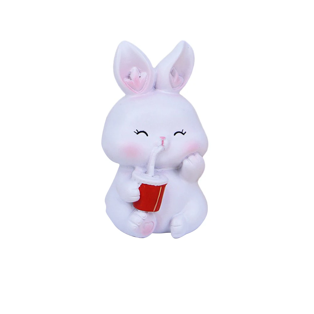 Figurine Miniature Cute Rabbit Landscape Ornaments For Home Decorations Cute Dancing RabbitCar Ornaments Decoration Crafts