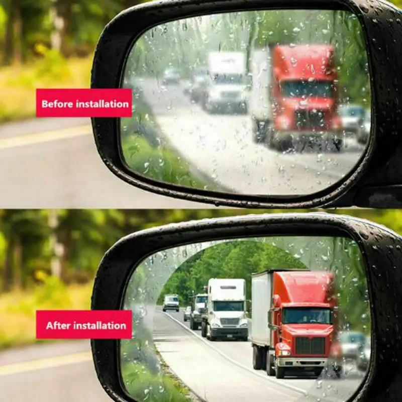 2Pcs Car Sticker Rainproof Film For Car Rearview Mirror Car Rearview Mirror Rain Film Clear Sight In Rainy Days Car Film