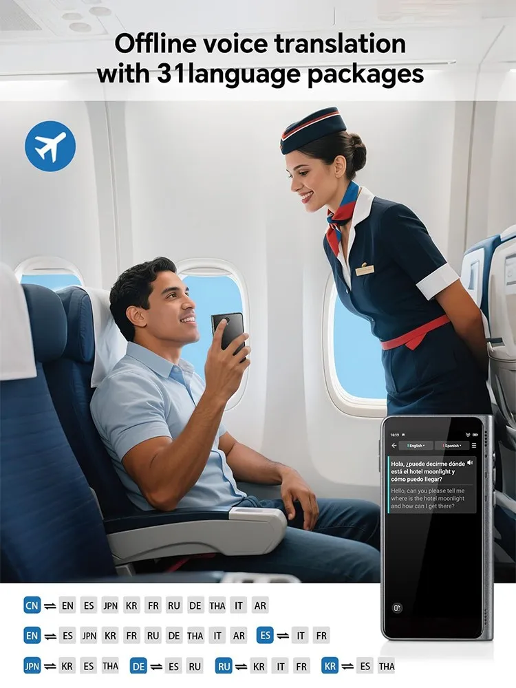 Timekettle Fluentalk NEW T1 AI Language Translator Support 40 Languages and Photo AI Translation Instant Real-time