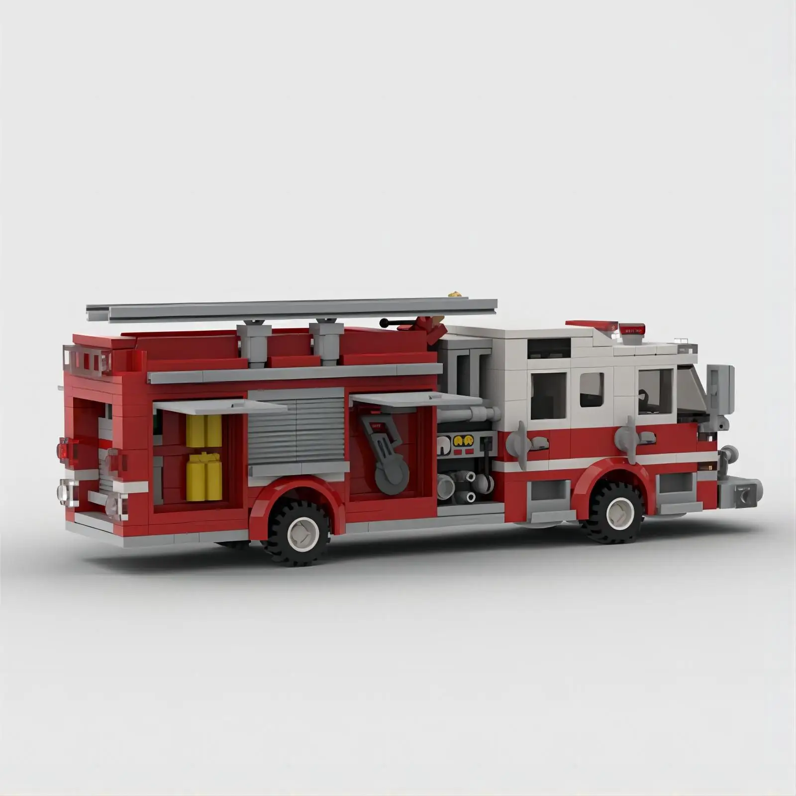 New City Transport Fire Pump Truck Assembly Splicing Building Block Model Building Blocks Parts Kids Adults Birthday Toy  Gift