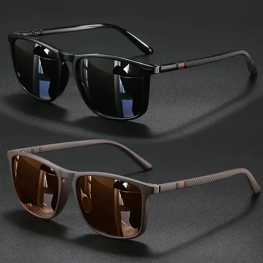 MJYIWANG 2PCS Retro Square Futuristic Sunglasses Unisex Suitable For Driving Vacation Outdoor Cycling and Other Year-Round Gifts