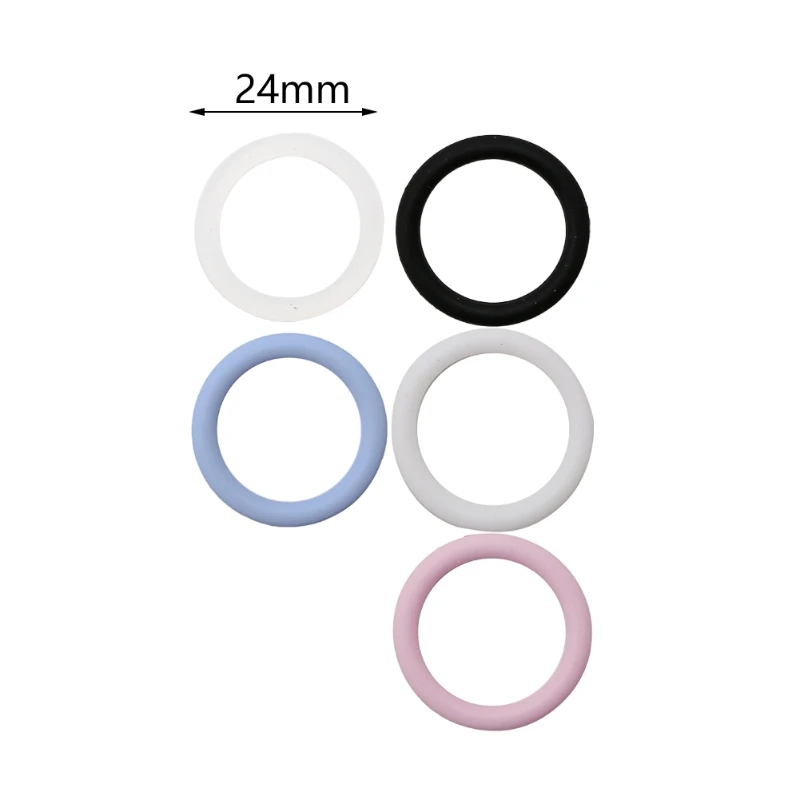 5 Teil/los Multi Farben Weichen Silikon Baby Dummy Schnuller Halter Clip Adapter Ringe – Detail 7