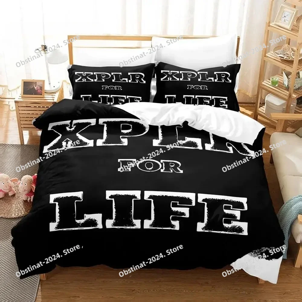 

3D Print Fashion XPLR Logo Bedding Set Boys Girls Twin Queen King Size Duvet Cover Pillowcase Bed boys Adult Bedroom