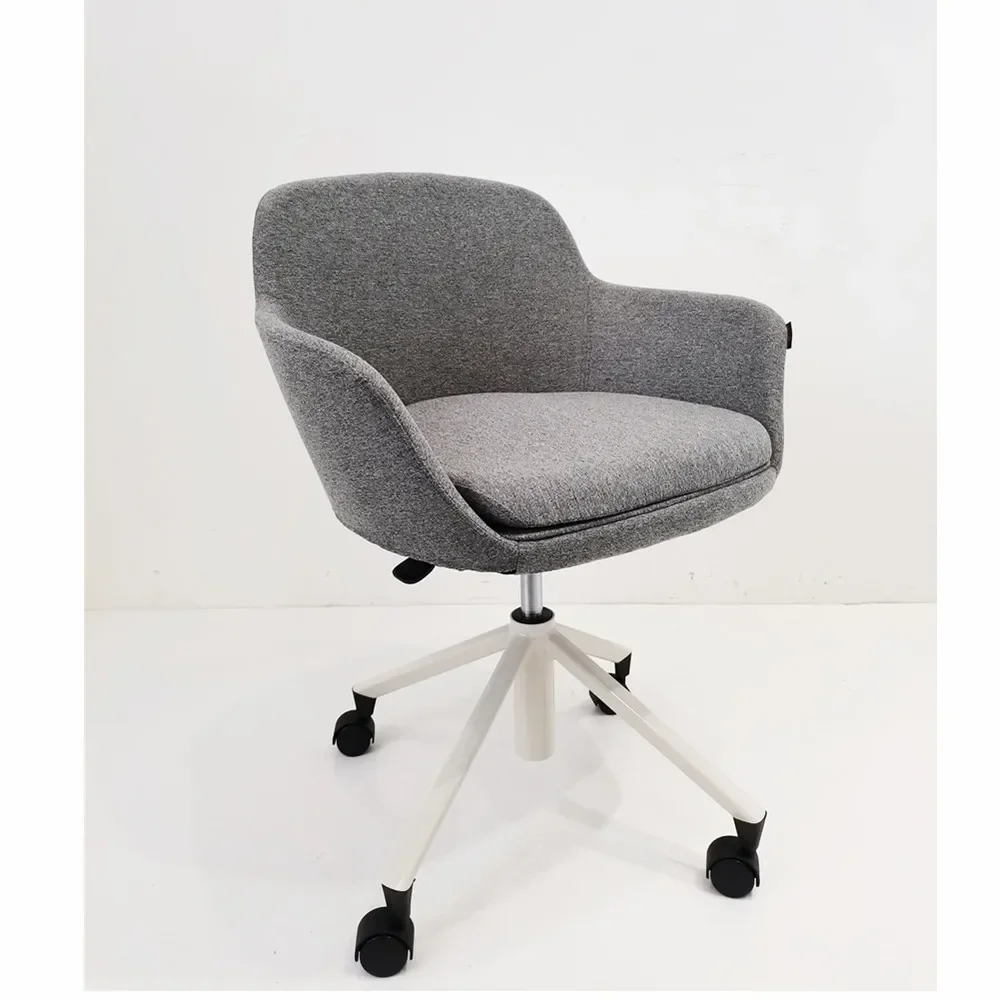 Modern office building hotel project low back fabric swivel reception chair