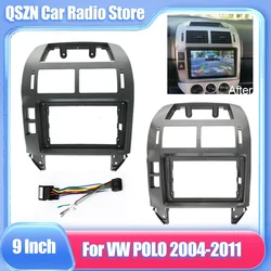 2 Din 9 Inch Car Radio DVD GPS Mp5 Plastic Fascia Panel Frame for VW Volkswagen POLO Polo 2004-2011 Dash Mount Kit