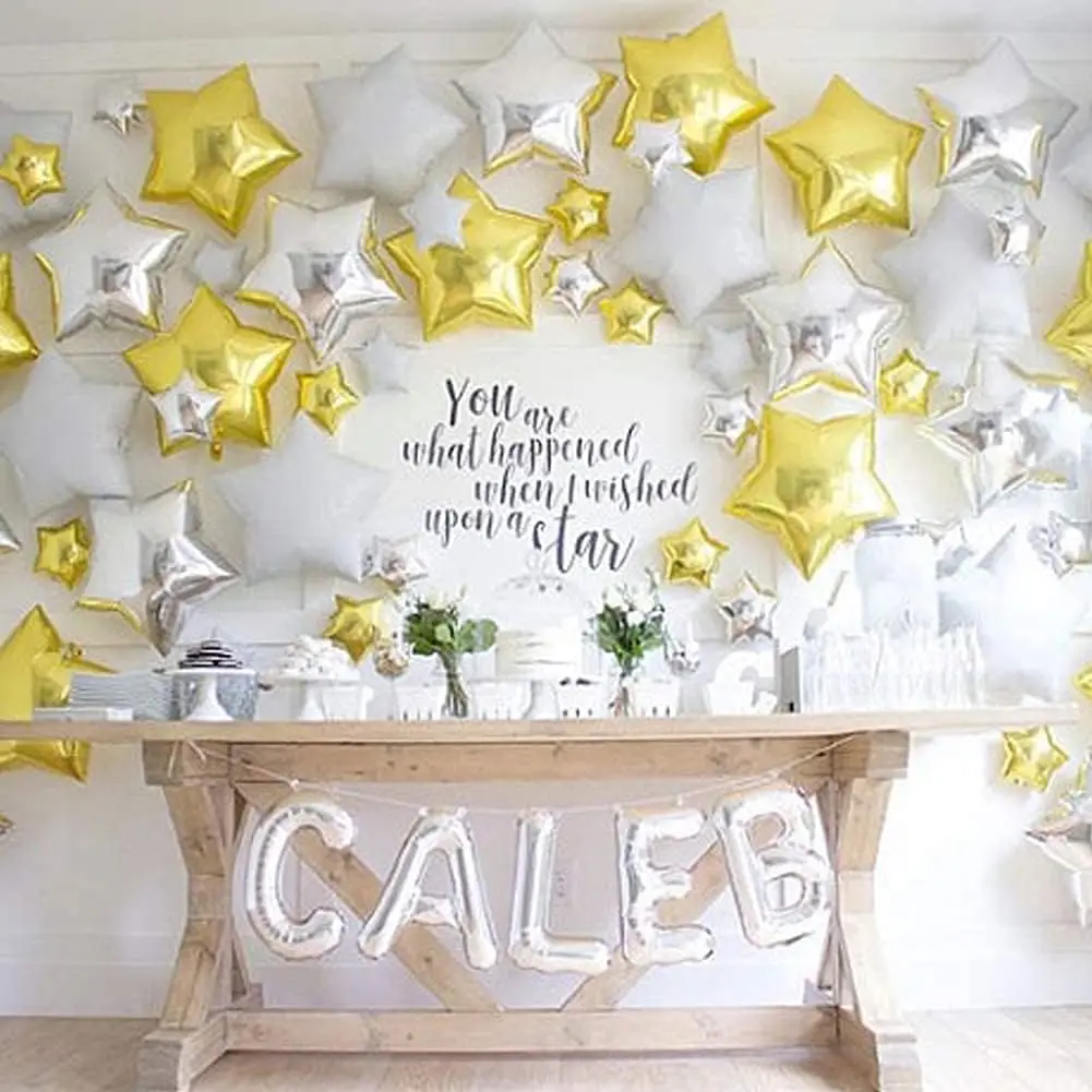 10 Stück Stern-Folienballons, 45,7 cm, Mattgold, cremefarben, Sternform, Folien-Mylar-Luftballons, Geburtstag, Hochzeit, Abschlussfeier, Weihnachten, Helium, Globos – Detail 15