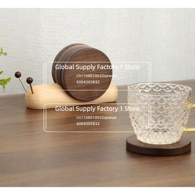 Creative Snail Wooden Coaster Heat Insulation Mat Decorative Ornament Pot Bowl Cup Holder Tabletop Home Decor