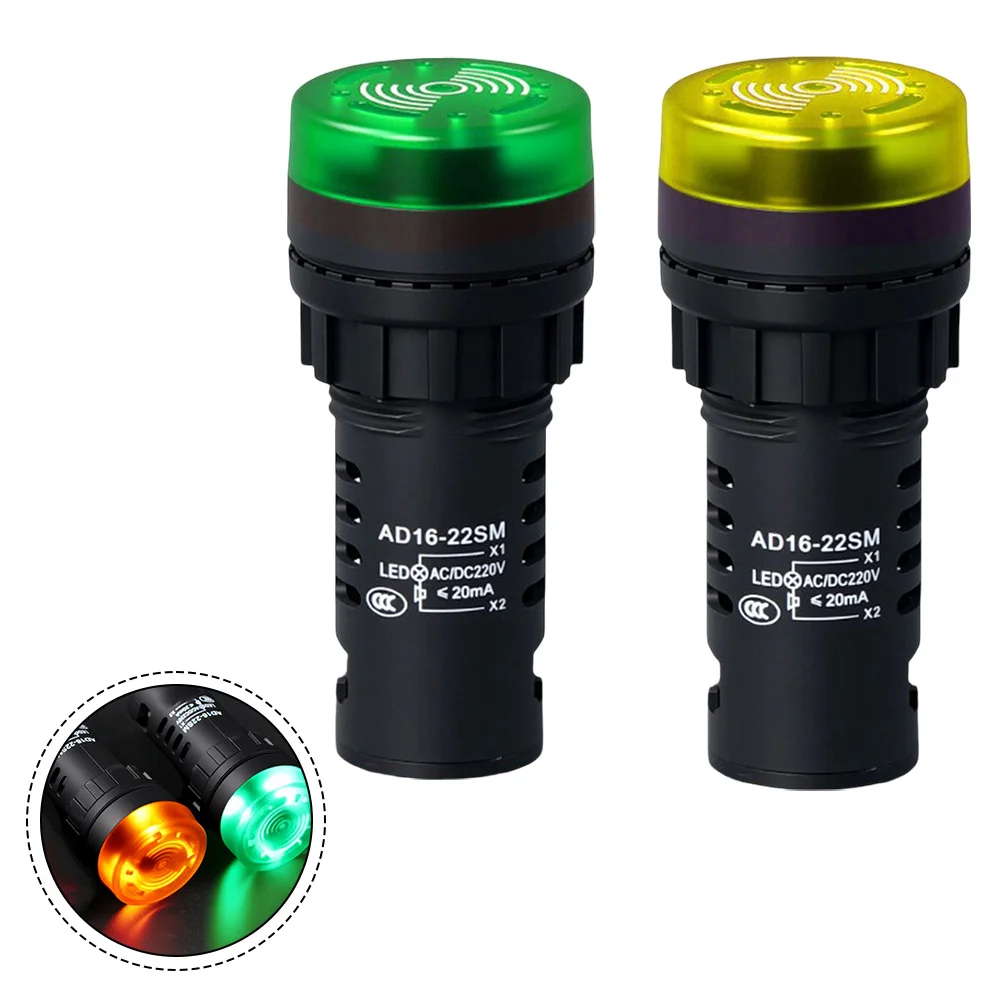 AD16-22SM Sound Light Alarm AC/DC12V 24V 220V Flash Buzzer Red 22MM Signal Light LED Active Buzzer Beep Alarm Indicator