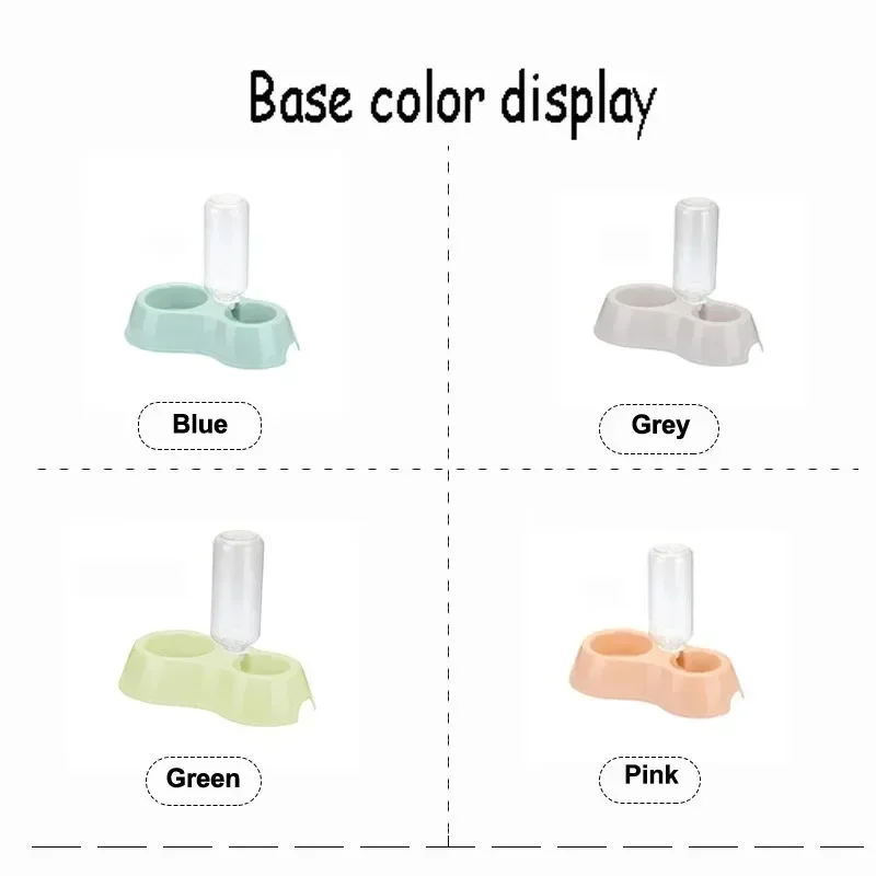 وعاء مياه بلاستيكي أوتوماتيكي متعدد الأغراض للحيوانات الأليفة مع وعاءين للكلاب والقطط بتصميم وعاء واحد لسهولة التنظيف