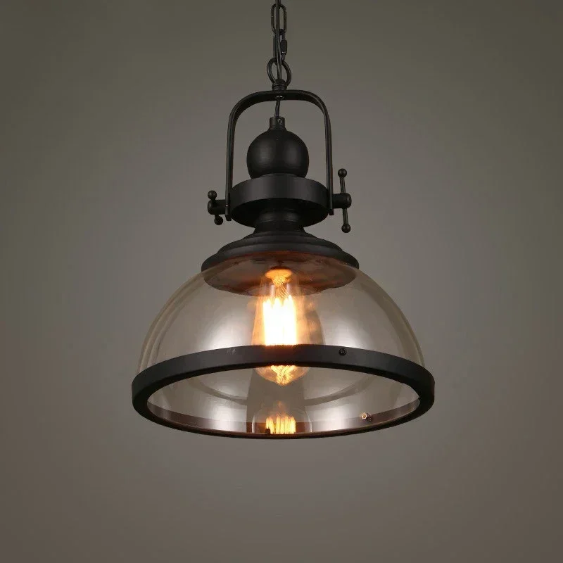 

Modern LED Pendant Lights Glass Lampshade Iron Industrial Kitchen Hanging Lamp for Dining Room Decor Home Light Fixtures
