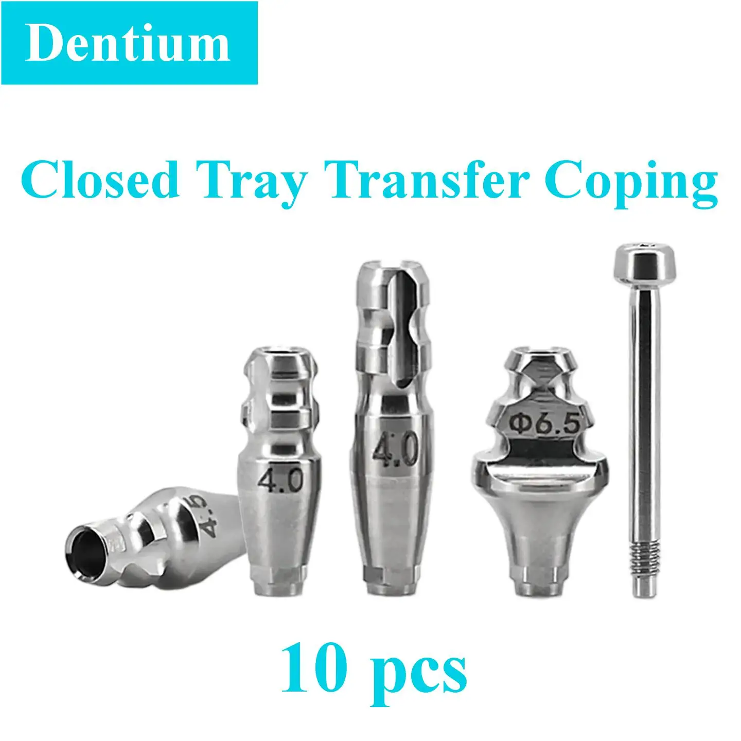 10Pcs Dental Impression Closed Tray Transfer Copings Fits Dentium Fixtures Titanium Hex Posts With Central Screws Hardware Tools