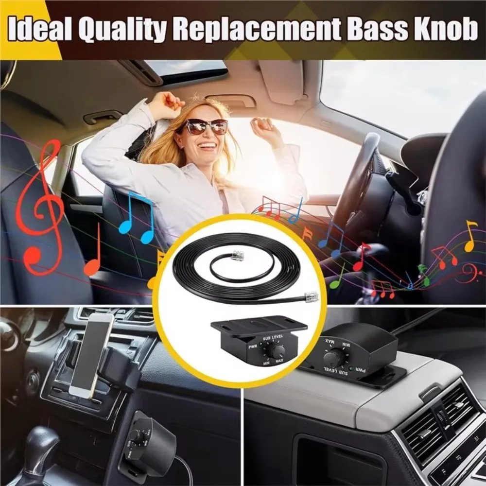 4-Pin Car Subwoofer Volume Control With 11.48Ft Extension Cable Universal Basscontrol Knob Compatible With Most Car Amplifier