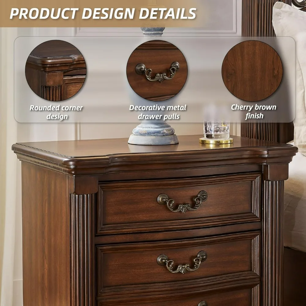 منضدة آشلي لافينتون سيجنتشر الكلاسيكية مع درجين، 28 ارتفاعًا، لمسة نهائية بنية داكنة لغرف النوم #5