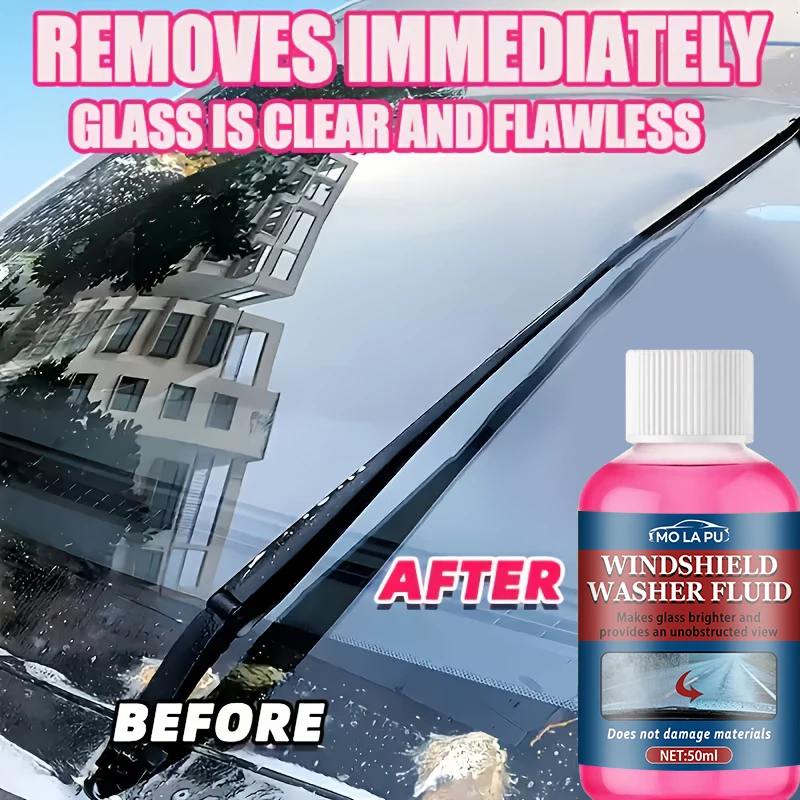 Concentrated Car Glass Coating Waterproof Windshield Wiper Fluid - Concentrated Windshield Water Formula for Clear Visibility - Antifreeze Protection for Winter - Keeps Surfaces Smooth - Safer Winter Driving
