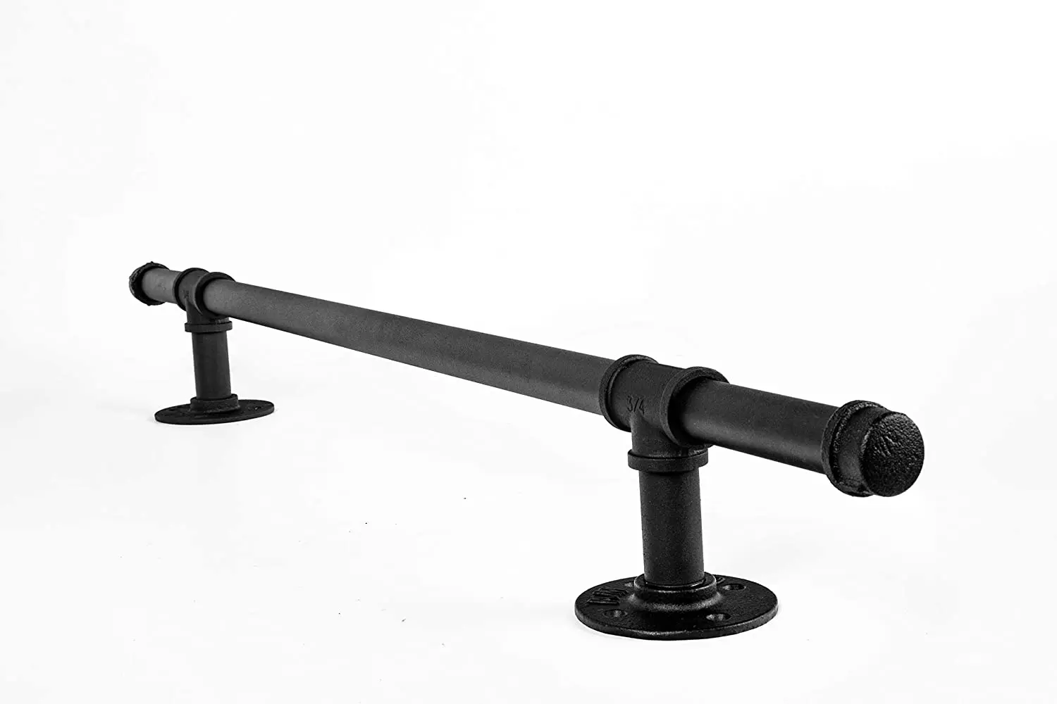 

Stair Black Pipe Handrail with 3 Wall Mount Supports 6FT/6.6FT/8FT Rustic Black Stair case Hand Railings Bar Counter Foot Rail