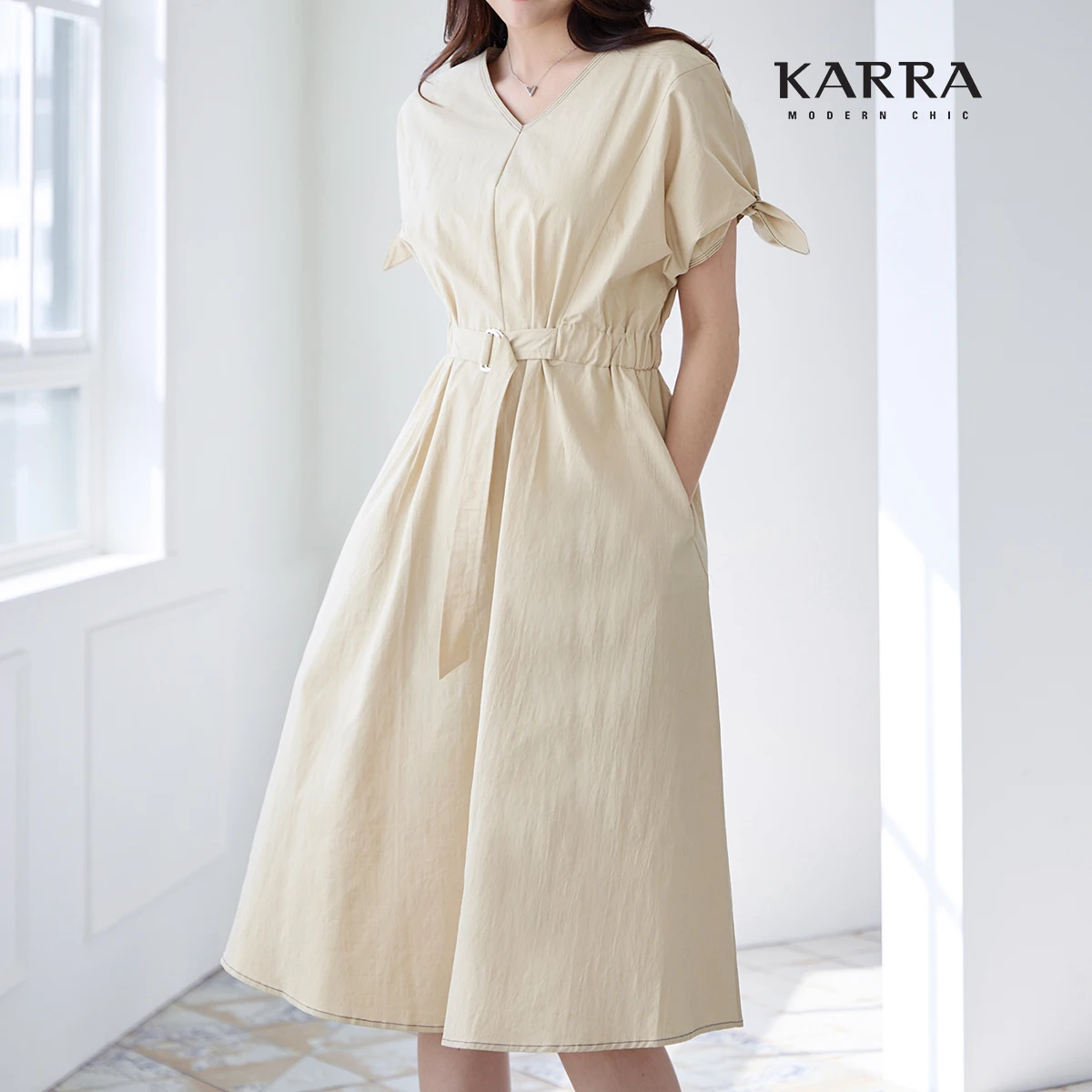 KARRA belt mix hidden banding one-piece _ KB4SOP073A