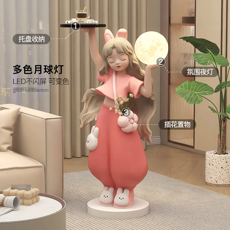 كريم الرياح فتاة كبيرة الطابق زخرفة غرفة المعيشة تلفزيون خزانة أريكة أباجورة هووسورمينغ هدية