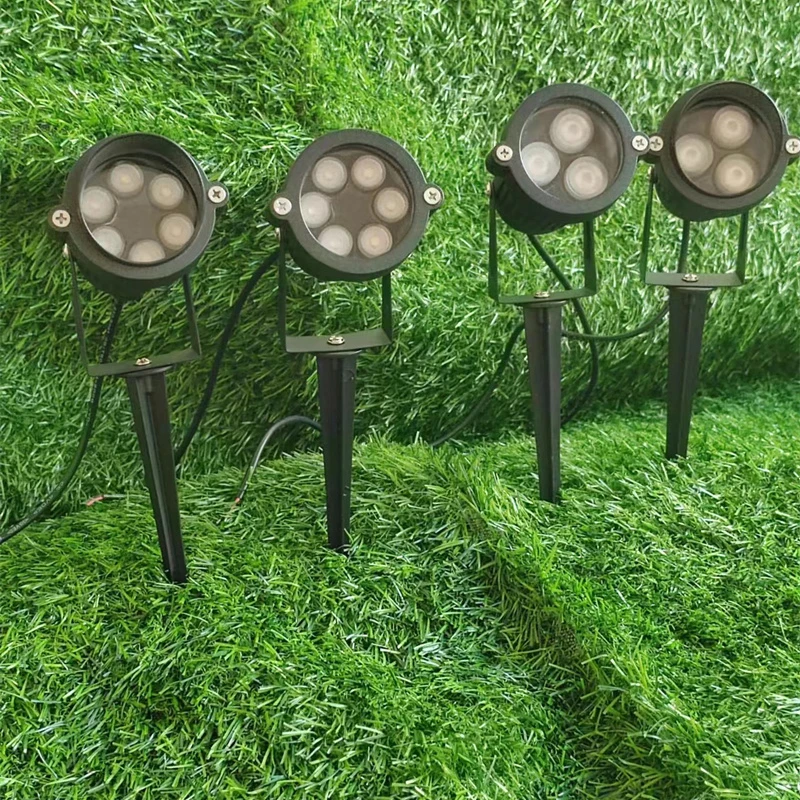 LED Garden Lights Outdoor Waterprof 6W 12W Lawn Lamp AC220V Landscape Spike Bulb IP65 Garden Path Spotlights Angle 30 0.5M Wire