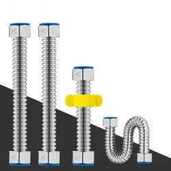 Tubo corrugado de acero inoxidable 304 BSP de 1/2 pulgadas para manguera de calentador de agua de baño e inodoro, tubería de agua tejida a prueba de explosiones