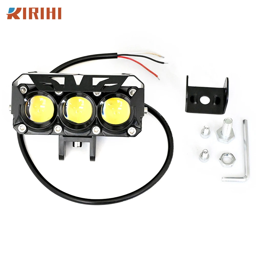 

RIRIHI Motorcycle LED Spotlight Dual Color High/low Beam Mini Lens Headlight Driving Light Signal Fog Light Turn Signals Truck