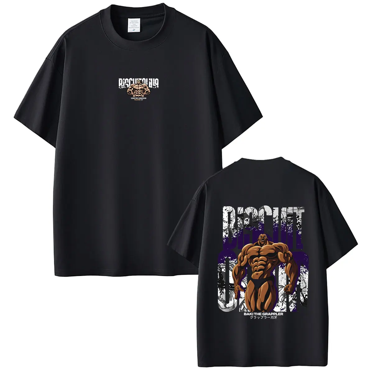 Camisetas gráficas de Anime Baki The Grappler Biscuit Oliva, camiseta de verano para hombres y mujeres, camiseta de Manga Harajuku, camiseta de cuello redondo de gran tamaño para hombre