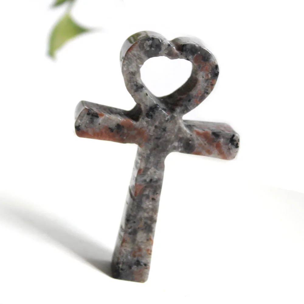 8cm Customized Cost Natural Yooperlite Crystal Special Anka Cross Carving Special Healing Gift For Friends