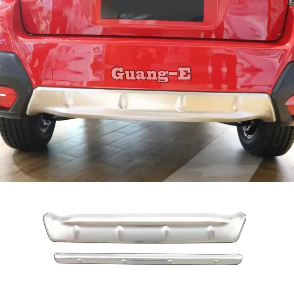 For SUBARU XV 2018 2019 20202 2021 2022 Cover Protection Detector ABS Chrome Rear Tail Bottom Grid Grill Grille Bumper Edge 1pcs