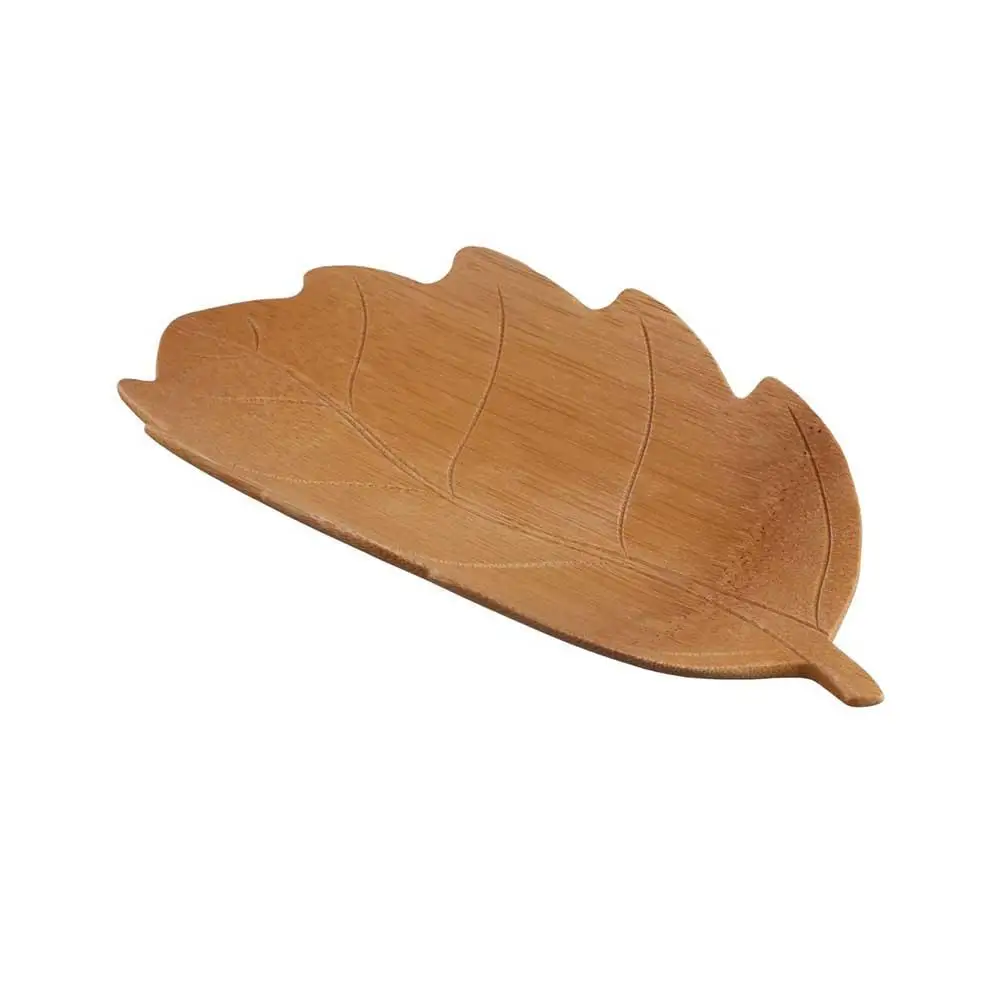 Unique Bamboo Bamboo Lotus Bowl Handmade Small Maple Leaf Plate Unpainted Leaf Shape Chinese Refreshment Plate Dessert