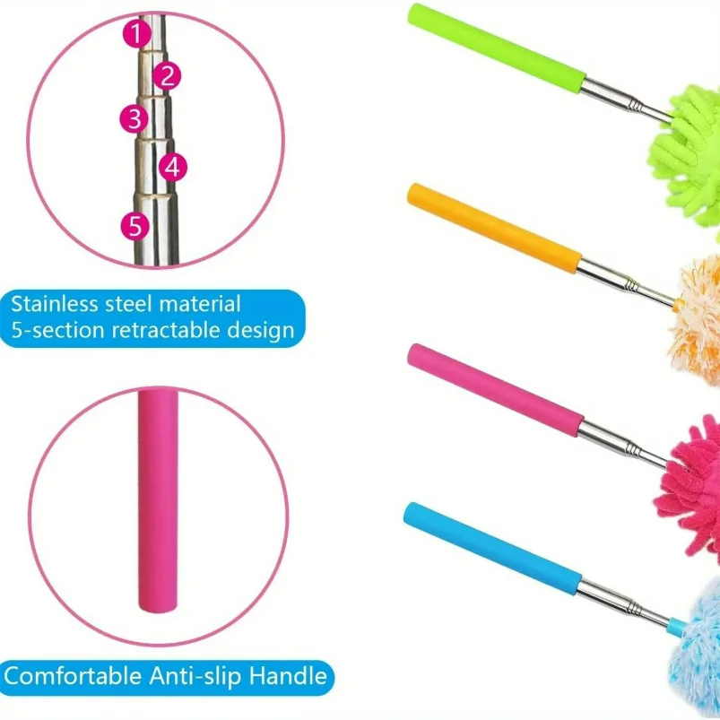 منفضة ريش من الألياف الدقيقة قابلة للتمديد والغسل، أداة تنظيف من الألياف الدقيقة قابلة للتمديد والغسل، منفضة صغيرة للتنظيف