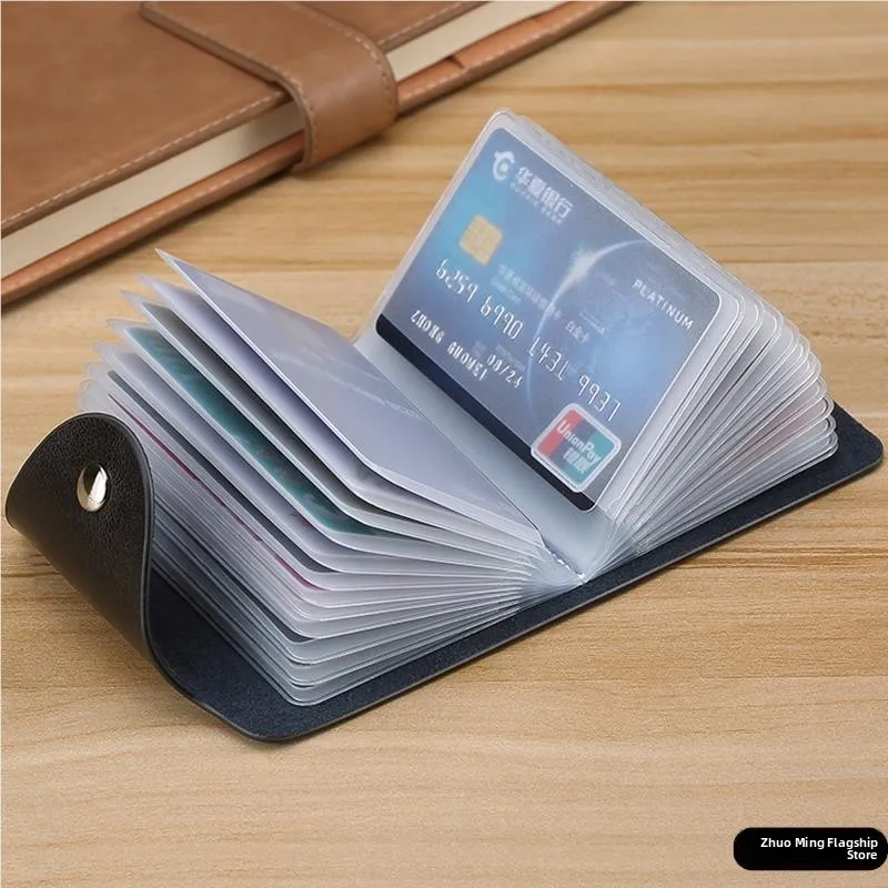 

Men's Leather Card Holder Large Capacity Multi-Slot Compact Business ID Document Wallet Premium Quality Bifold Wallet