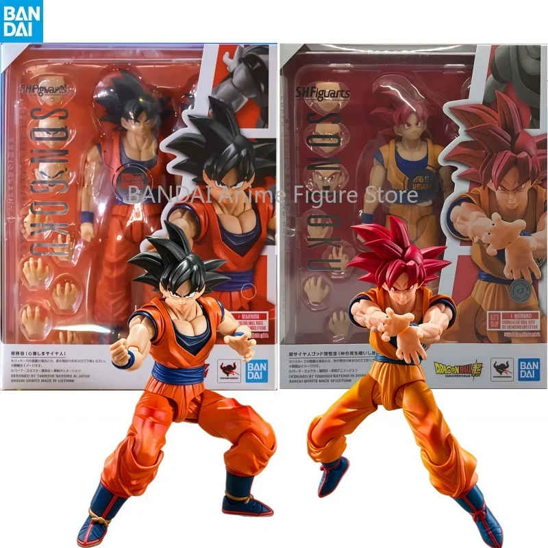 En Stock, Figura Coleccionable de Bandai Dragon Ball SUPER SAIYAN SON GOKU GOD AURA y SON GOKU THE KIND-HEARTED 3.0, Modelo Terminado, Regalo