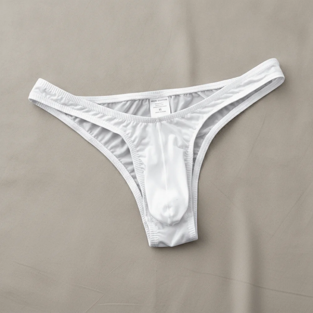 Breathable Low Waist Men Ice Silk Thongs Thin Transparent Solid Color Men's Panties Underpants Underwear Male Briefs Men