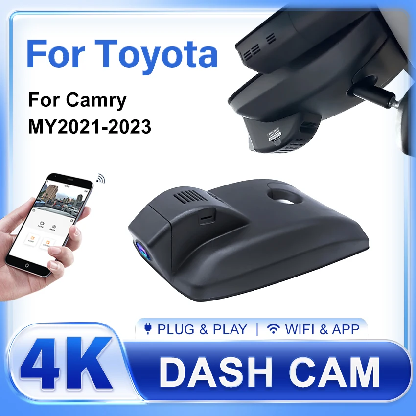 4K 2160P Plug And Play Easy Installation Wifi Car DVR Video Recorder For Toyota Camry 70 V70 XV70 SE XLE Hybrid 2021 2022 2023