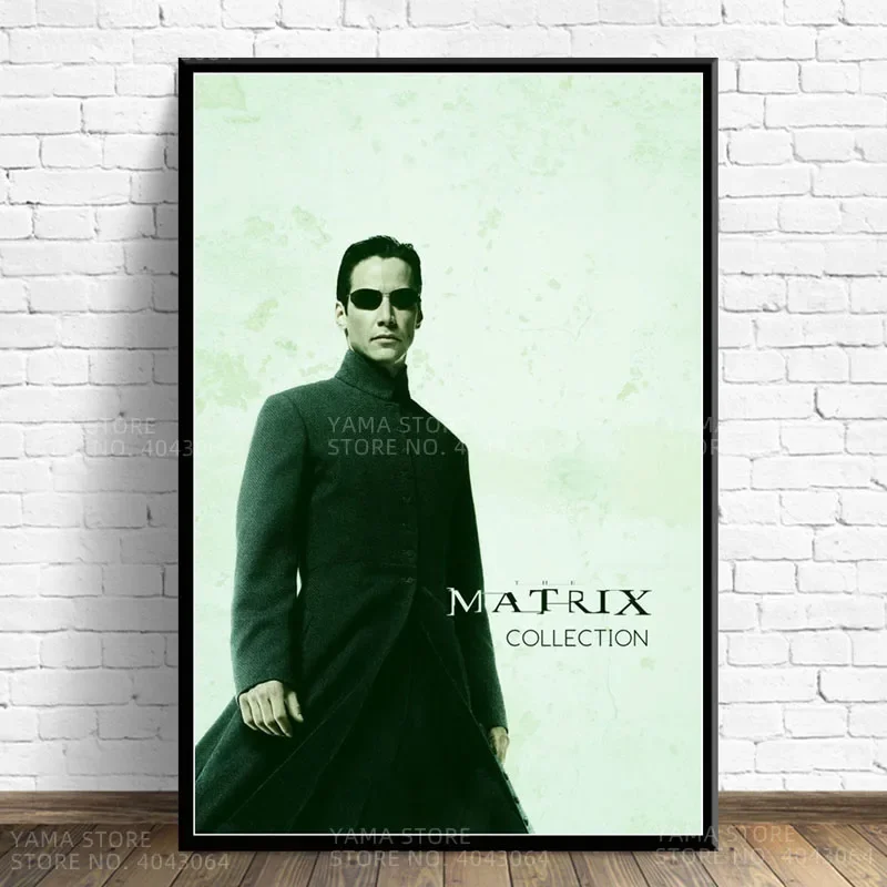 ملصق قماشي مطبوع عليه سلسلة أفلام الخيال العلمي الكلاسيكية من The Matrix Keanu Reeves، لتزيين غرفة المعيشة، صورة جدار المنزل #3
