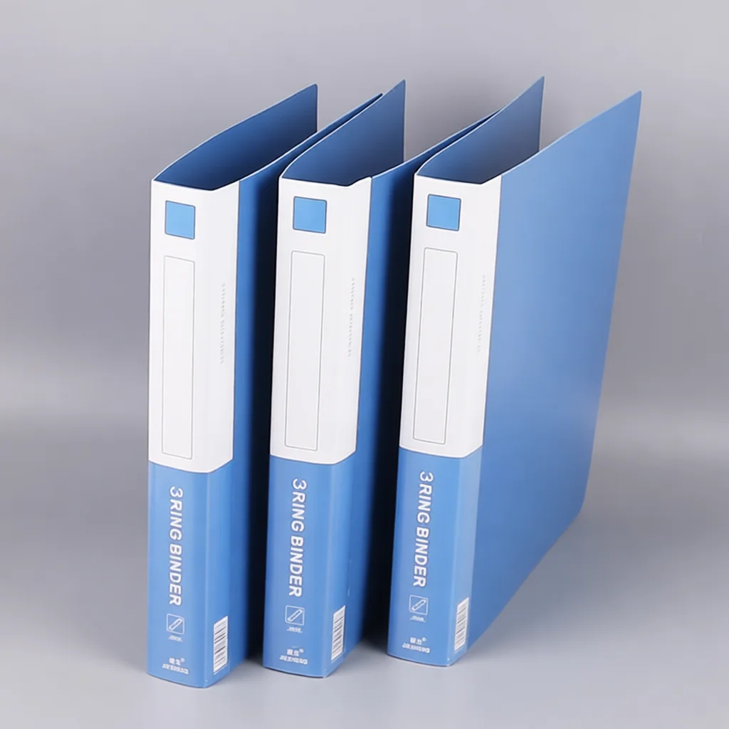 A4 3 Hole Binder Ring Folder Transparent Plastic Organizer Filing Archive Document Storage Office School Accessory