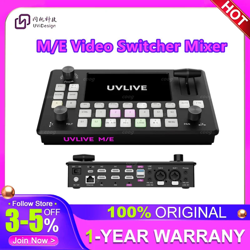 UVLIVE M/E Video Switcher Mixer 6-Channel Live Streaming Switcher Hot 4*HDMI Input pk SPROLINK NEOLIVE R2 Plus