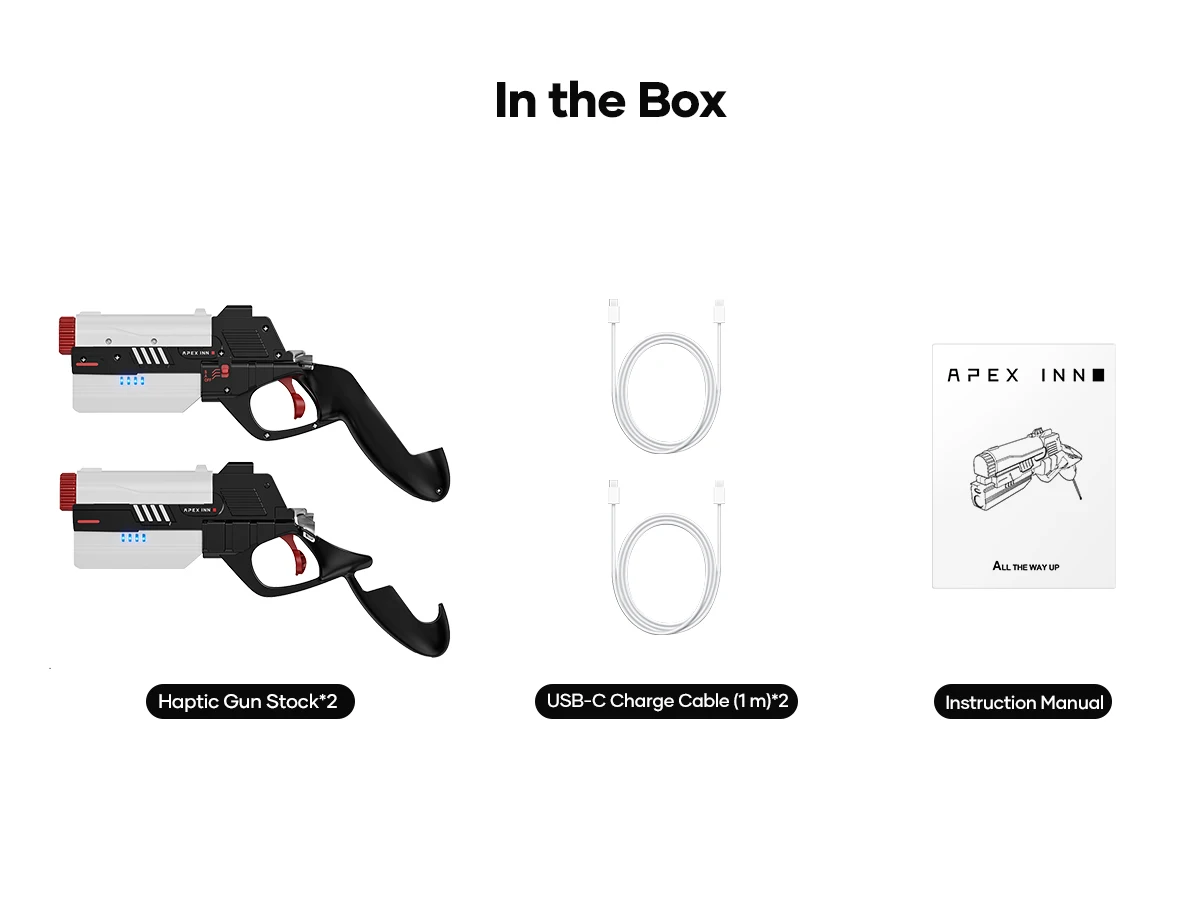 Apexinno controlador haptic gunstock capa para meta quest 3
