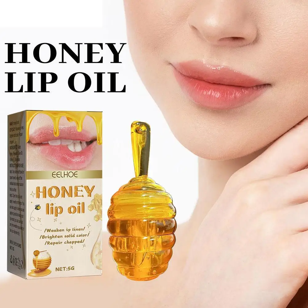 

NEW High-end Honey Peach Flavored Lip Oil High-looking Shape Lip Balm Long Lasting Moisturizing Clear Liquid Lipstick Makeup