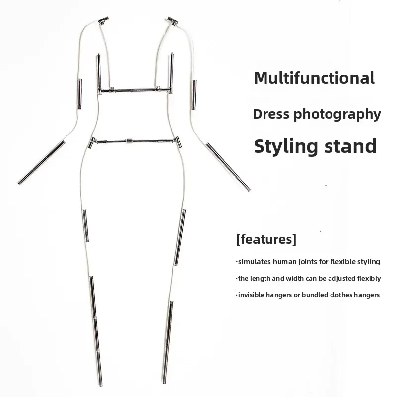 Invisible Telescopic Hanger Multifunctional Dress Shooting Modeling Rack Clothing Photography Props Human Joints Portable Hanger