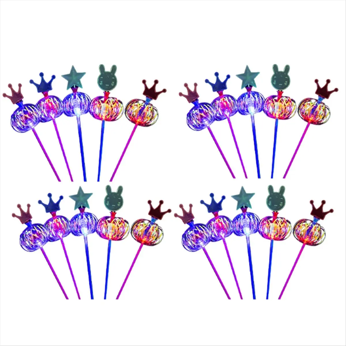 A20I 20PCS Rainbow Magic Stick Wand LED Bubble Flower Colorful Toy Flashing Stick Toy Toys Birthday Wedding Party