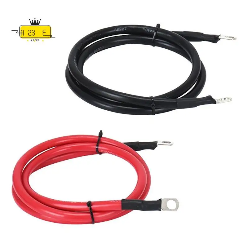 A23E-4 AWG Battery Cable 4FT 4 Gauge Pure Copper Battery Inverter Cables With 3/8 In Lugs Both Ends Power Inverter Wire Set