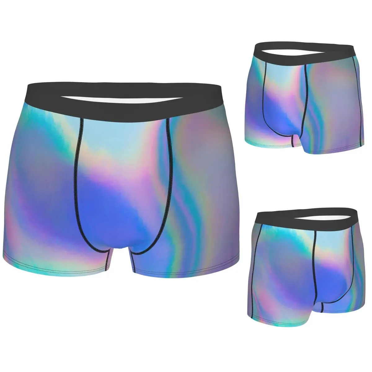 

Boxer Underpants Shorts Holographic Foil Surface Panties Men's Soft Underwear for Homme Man Boyfriend Gift