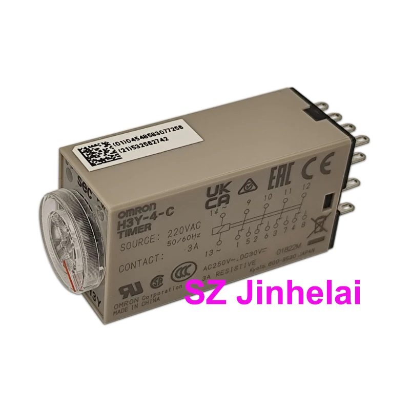 OMRON H3Y-2-C H3Y-4-C AC220V DC24V Authentic Original Timer Switch Time Delay Relay 220VAC 24VDC 1S 5S 10S 30S 60S 3M 30M