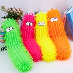 Novelty Colorful Children Toy Luminous Decompression Caterpillar Animal Puzzle Squeeze Shining Toy Gift for Kid Adult