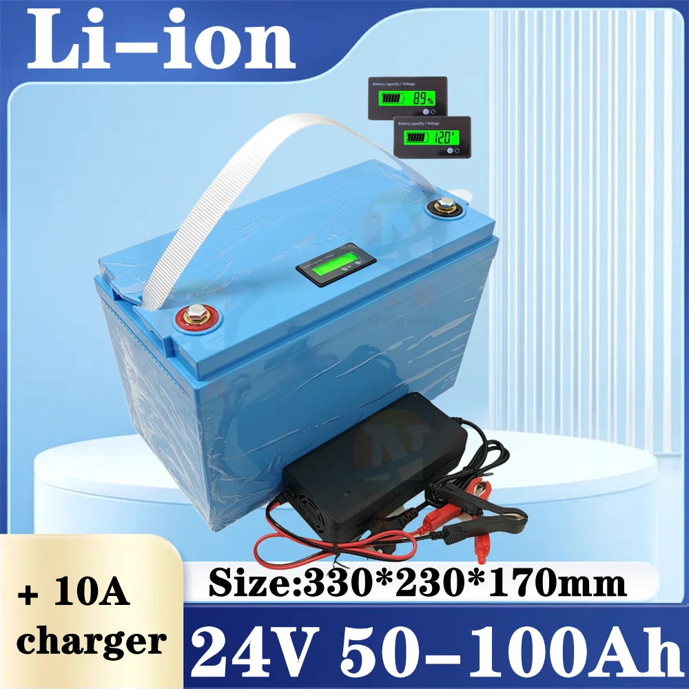 24V 100AH 50Ah 60Ah 80Ah 120Ah batteria agli ioni di