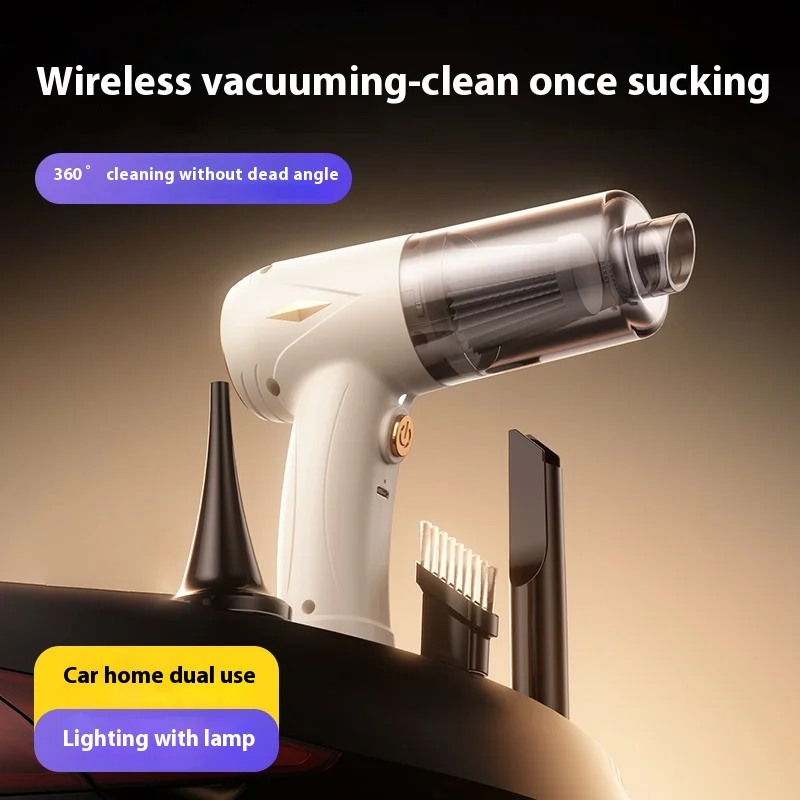2 в 1, портативный ручной пылесос, беспроводной, многофункциональный, 3000 мА, мощный, двойного назначения, для домашнего автомобиля, со светодиодной подсветкой