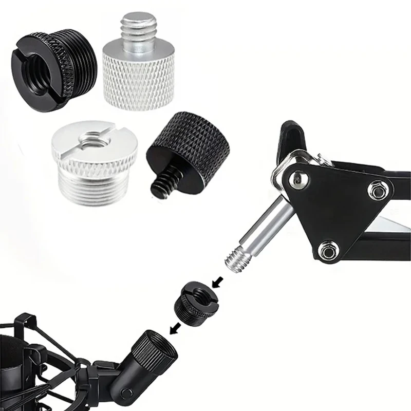 1/4 3/8 5/8 Male Female Screw Microphone Accessories Mic Stand Fixing Screw Transfer Adapter Microphone Stand Thread Adapter Set