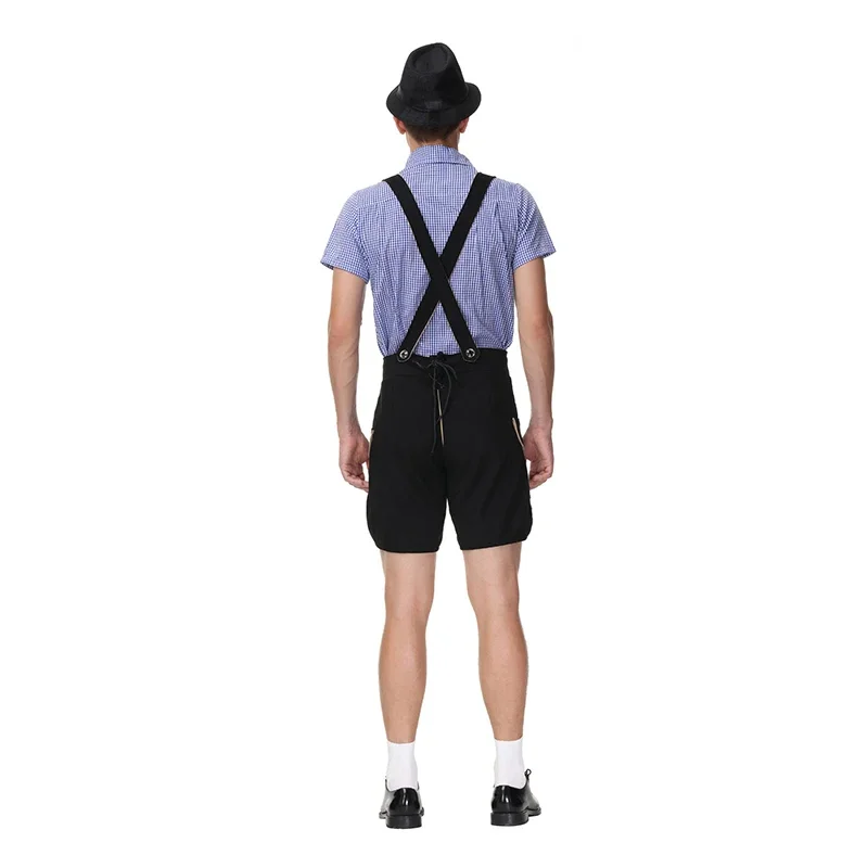 German Oktoberfest Costume Male Bavarian Traditional Ethnic Suspenders Party Stage Costume Overalls For Men