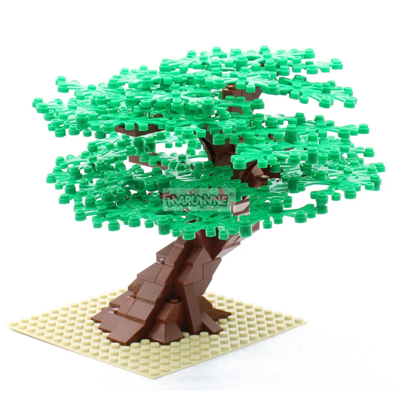 Marumine MOC Ziegel Baum Set 205PCS moc bricks blocks bausteine mit Platte Bausteine Modell Anlage Zubehör Gras Teile Dekoration Szene Spielzeug